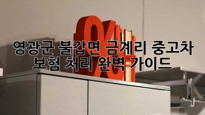 영광군 불갑면 금계리 중고차 보험 처리 완벽 가이드